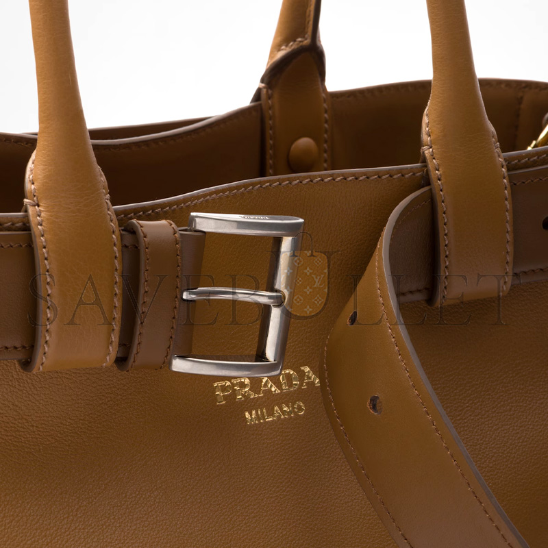 PRADA BUCKLE LARGE LEATHER HANDBAG WITH BELT 1BA416 (37*27*14cm) PRADA BUCKLE LARGE LEATHER HANDBAG WITH BELT 1BA416 (37*27*14cm)